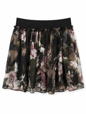 Floral Chiffon Mini Skirt